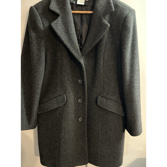 Worthington 10Petite Wool Women's Dress Coat-Gray - Picture 1 of 5